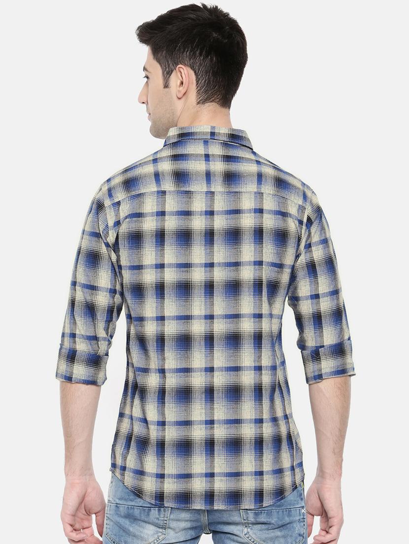 blue cotton casual shirt - 15731624 - Zoom Image - 3