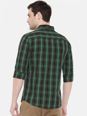 green cotton casual shirt - 15731626 - Standard Image - 3