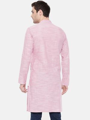 pink cotton long kurta - 15731641 - Standard Image - 3
