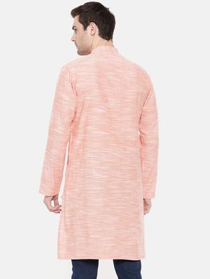 orange cotton long kurta - 15731642 - Standard Image - 3