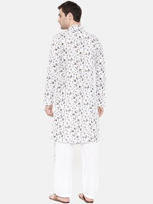 white cotton asymmetric kurta - 15731655 - Standard Image - 3