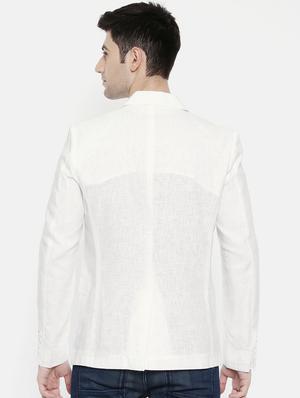white cotton single breasted blazer - 15731671 - Standard Image - 3