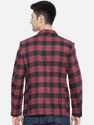 red cotton single breasted blazer - 15731672 - Standard Image - 3