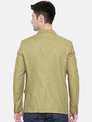 green cotton single breasted blazer - 15731674 - Standard Image - 3