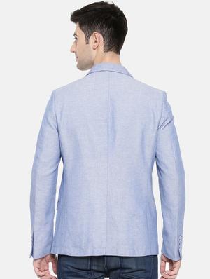 light blue cotton single breasted blazer - 15731678 - Standard Image - 3