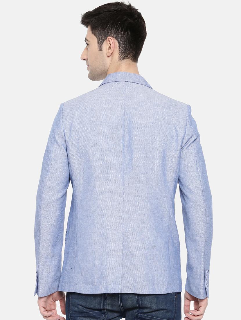 light blue cotton single breasted blazer - 15731678 - Zoom Image - 3