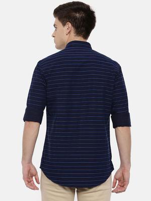 navy blue cotton casual shirt - 15731789 - Standard Image - 3
