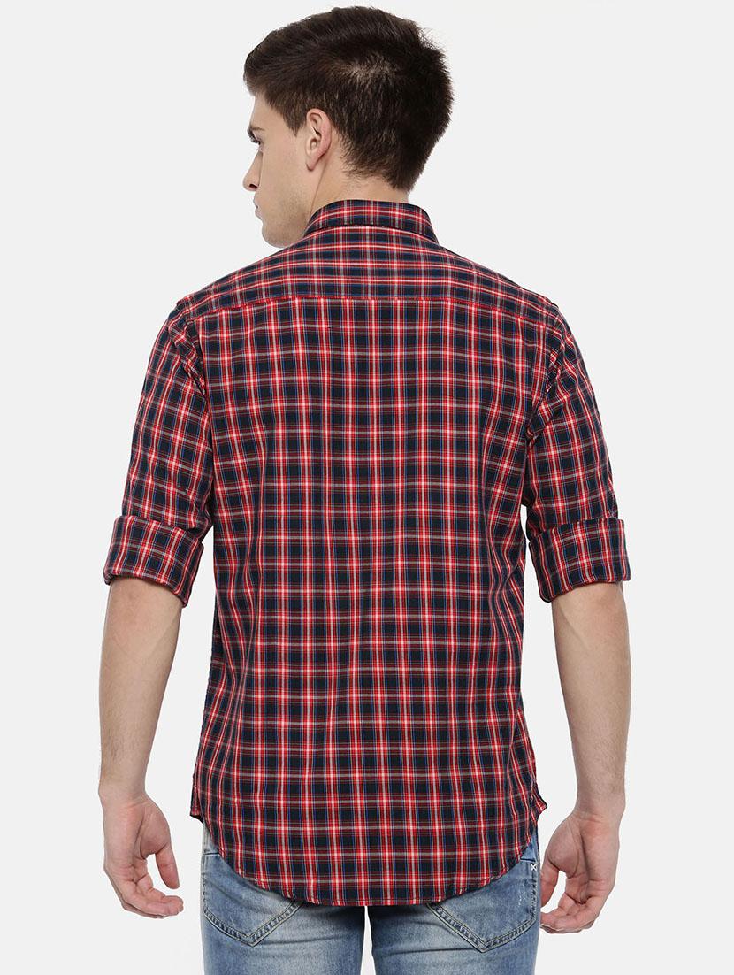 red cotton casual shirt - 15731792 - Zoom Image - 3