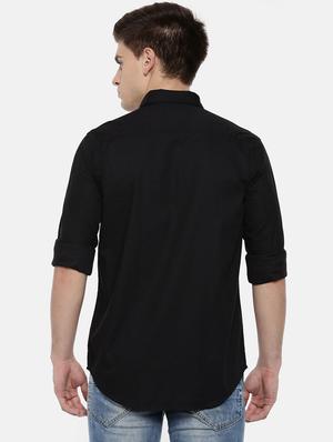 black cotton casual shirt - 15731794 - Standard Image - 3