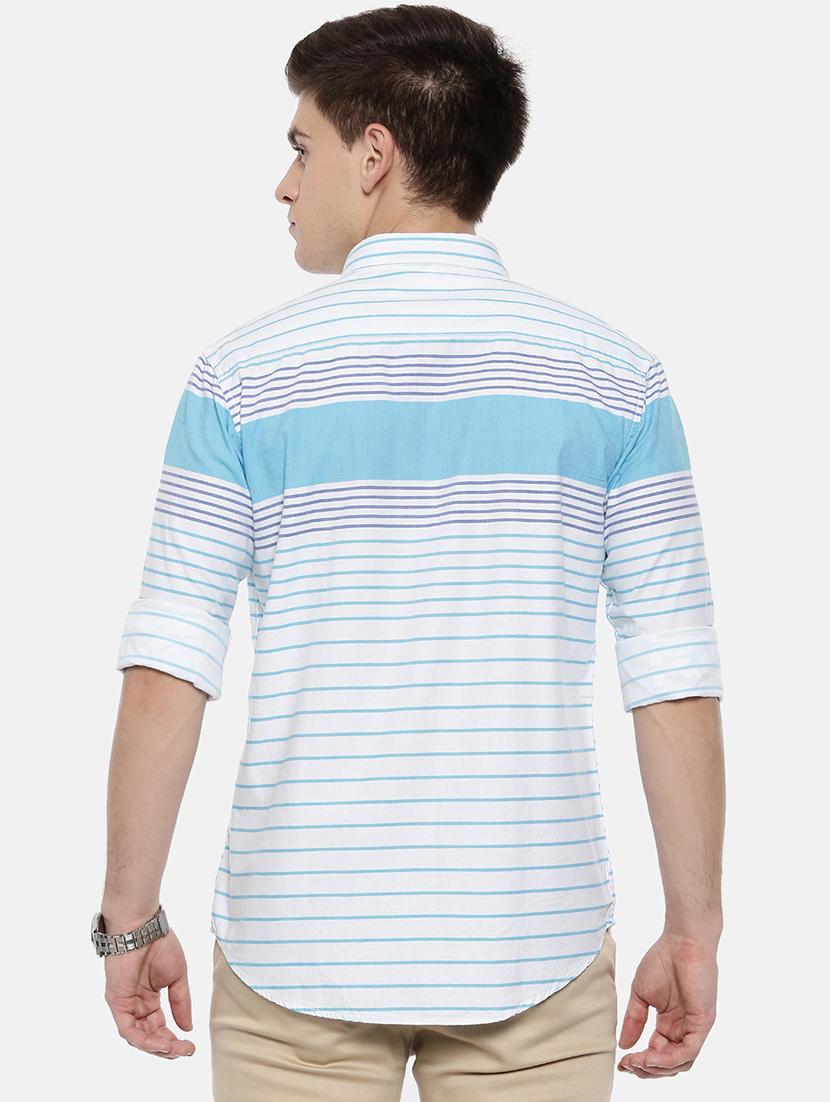 blue cotton casual shirt - 15731795 - Zoom Image - 3