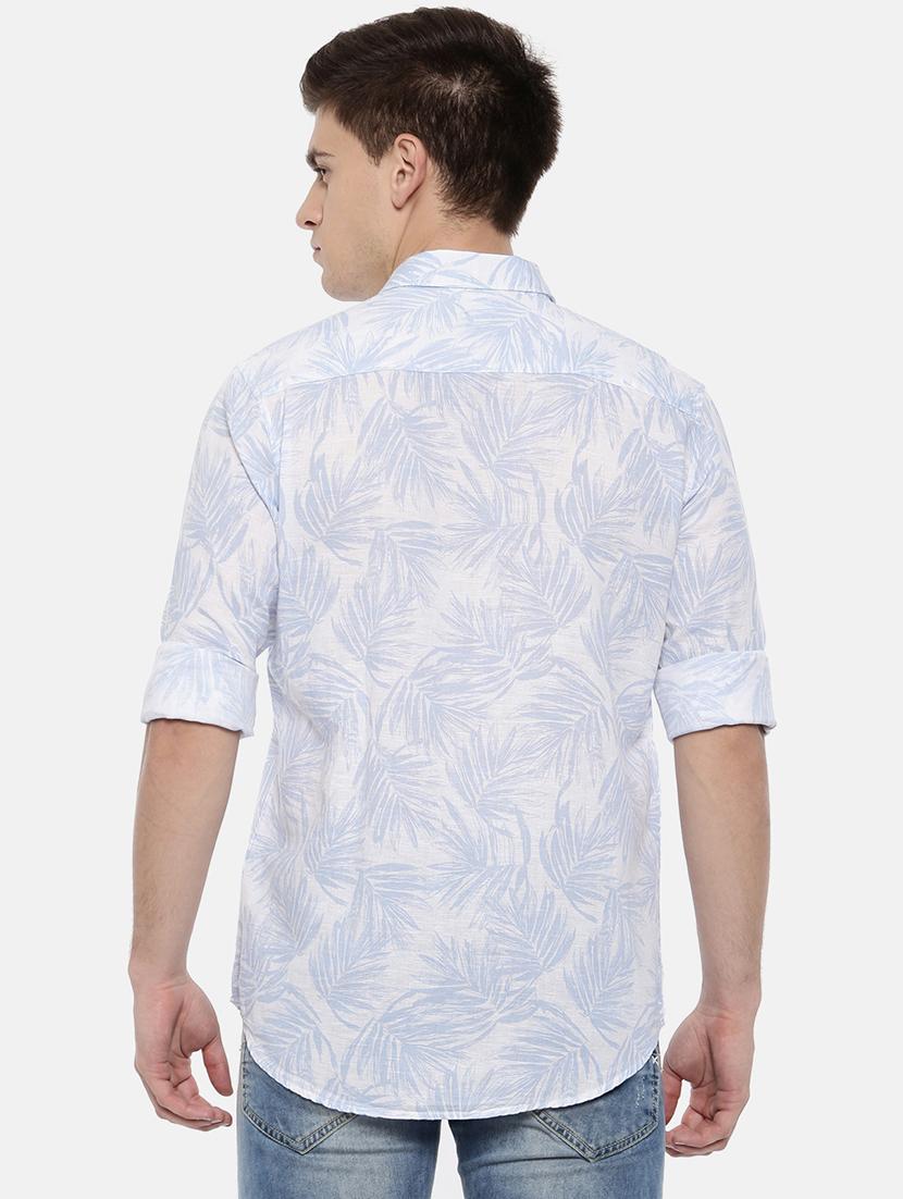 blue linen casual shirt - 15731800 - Zoom Image - 3