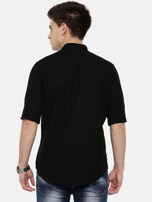 black linen short kurta - 15731803 - Standard Image - 3