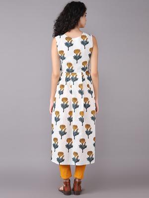 printed high-low kurta pant set - 15731812 - Standard Image - 3