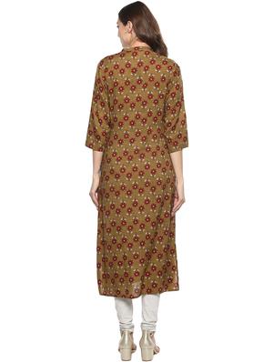 Printed straight kurta - 15732979 - Standard Image - 3