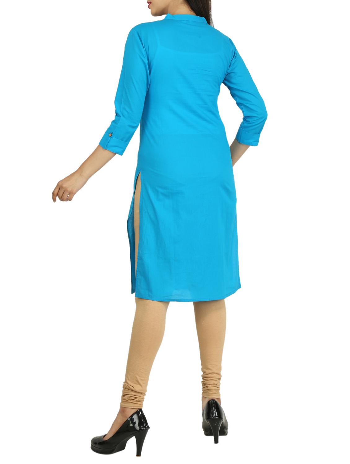 Straight solid kurta - 15733077 - Zoom Image - 3