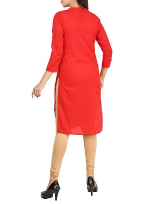 Straight solid kurta - 15733078 - Standard Image - 3