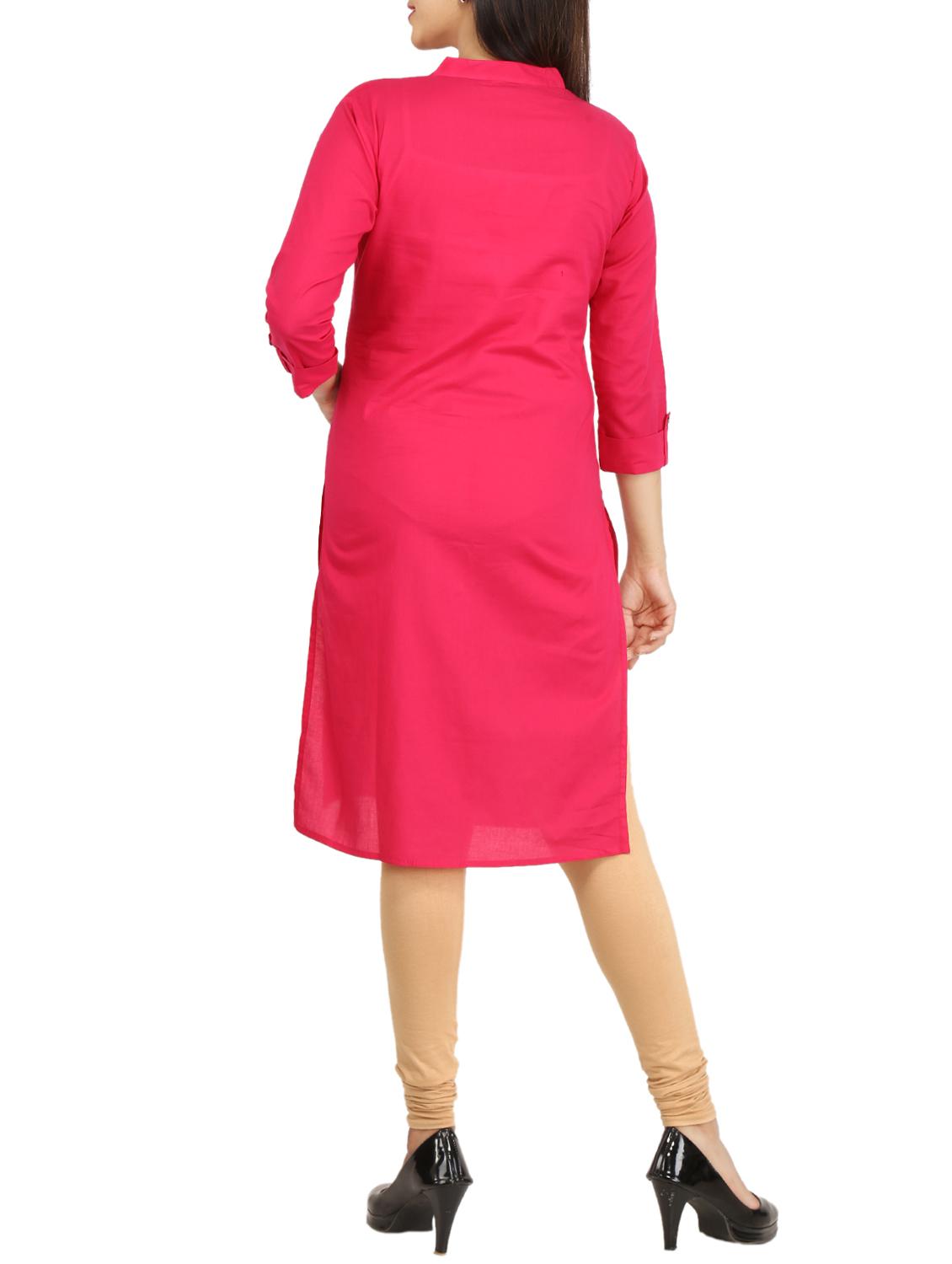 Straight solid kurta - 15733081 - Zoom Image - 3