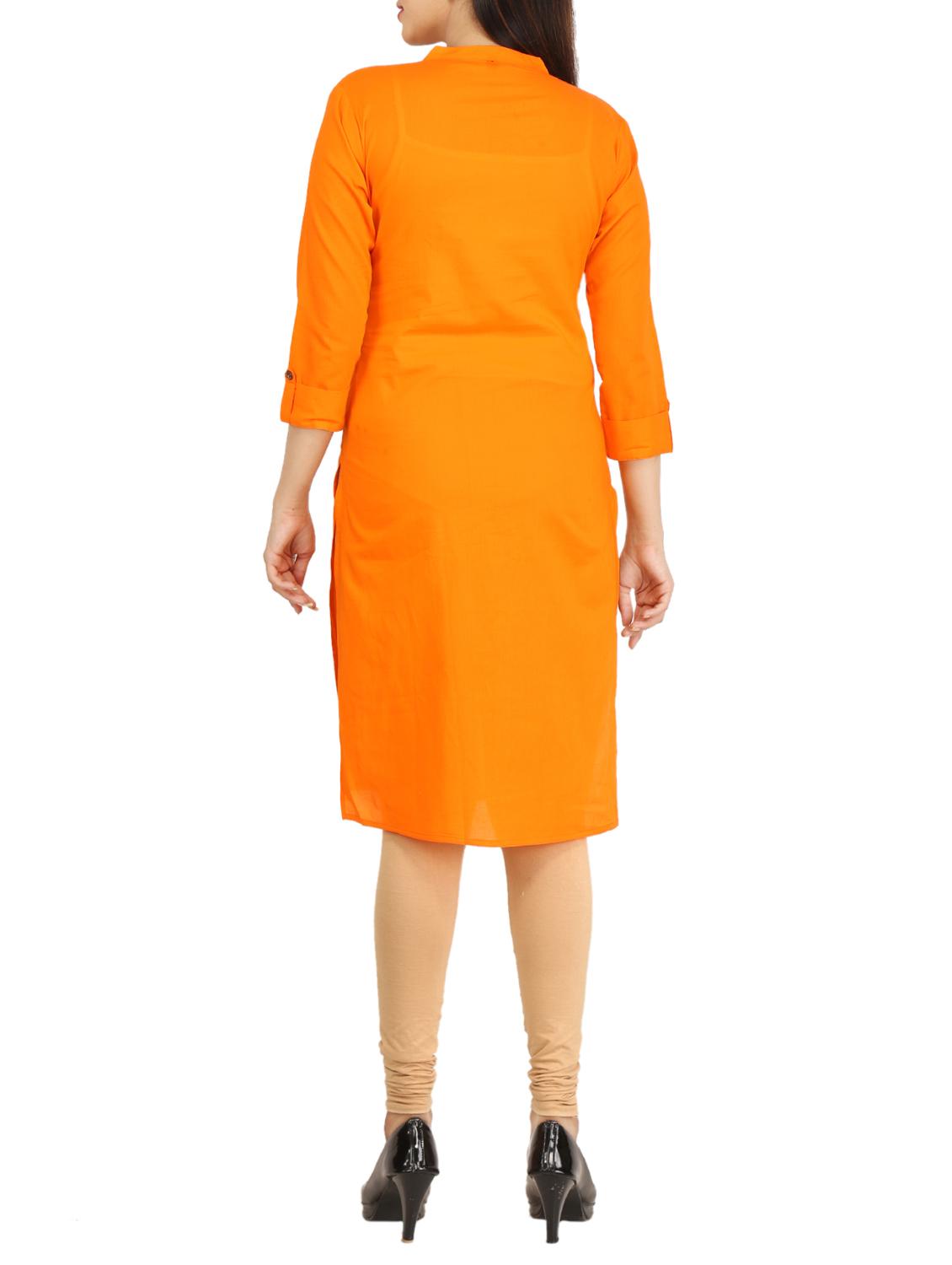 Straight solid kurta - 15733083 - Zoom Image - 3