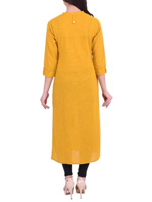 Straight solid kurta - 15733087 - Standard Image - 3
