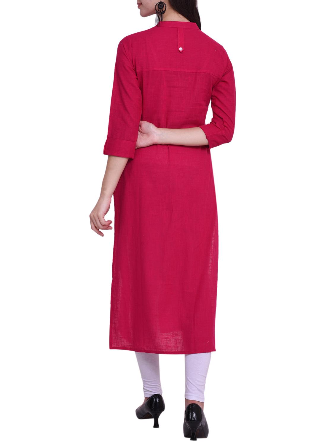 Straight solid kurta - 15733089 - Zoom Image - 3