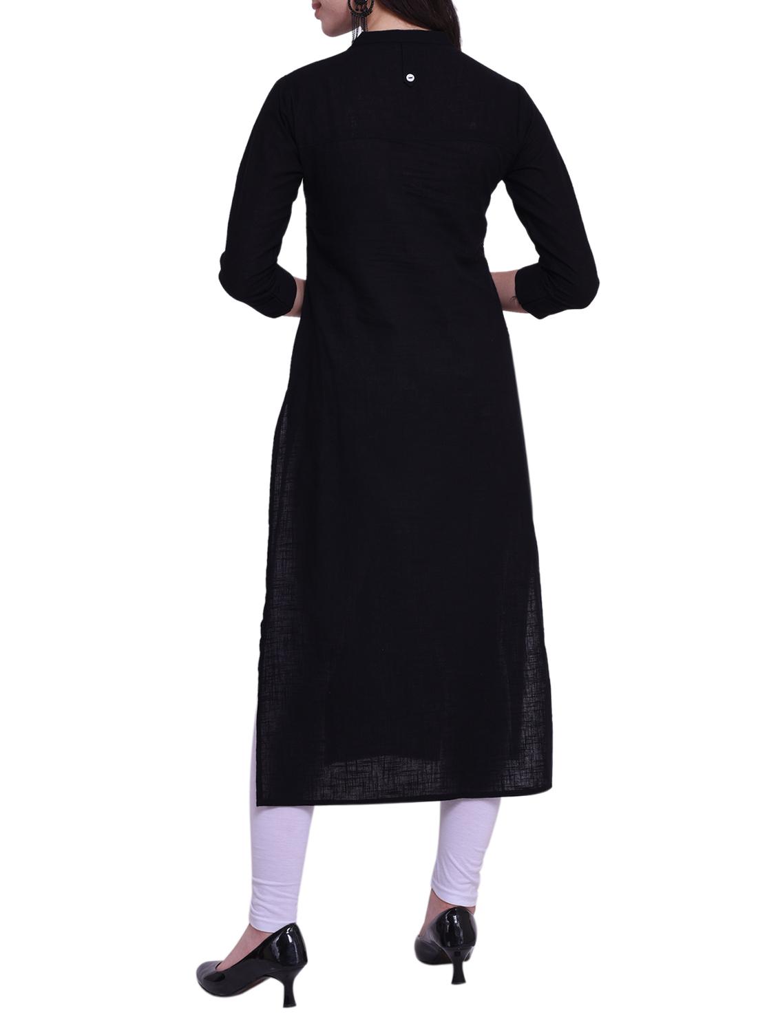 Straight solid kurta - 15733090 - Zoom Image - 3