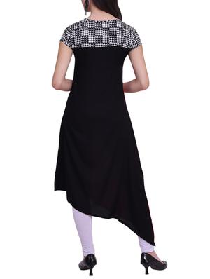 Color block asymmetric kurta - 15733169 - Standard Image - 3