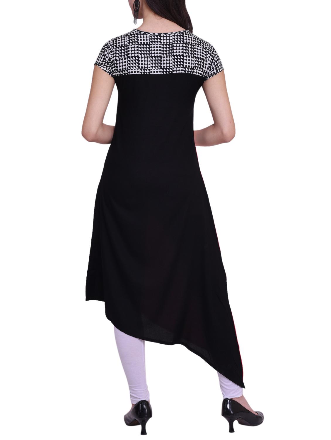 Color block asymmetric kurta - 15733170 - Zoom Image - 3