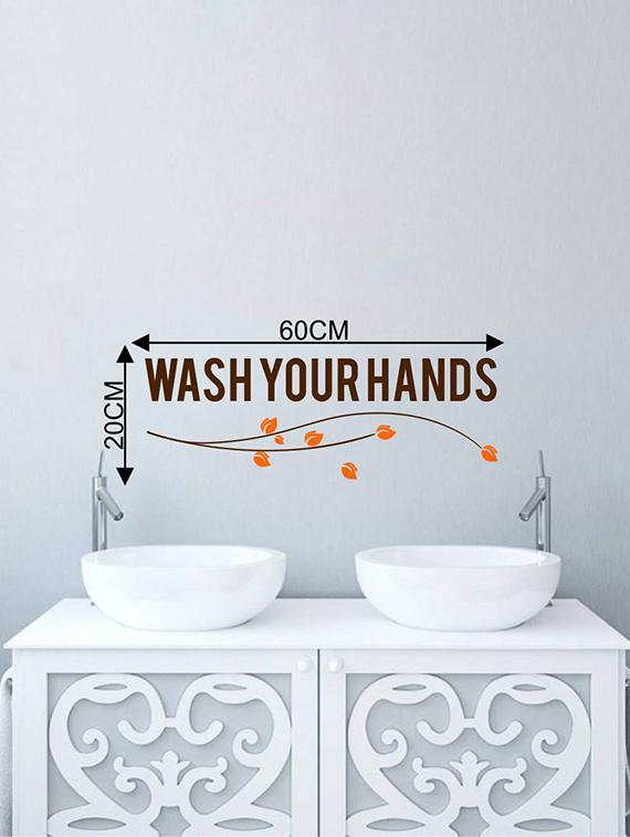 Rawpockets Wall Decals ' Wash Your Hands ' Wall stickers (PVC Vinyl) Multicolour - 15733860 - Zoom Image - 3