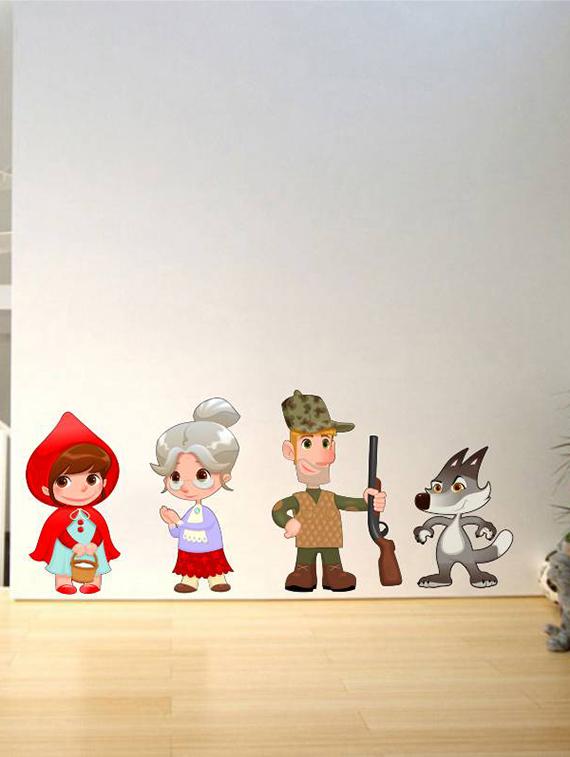 Rawpockets Wall Decals ' Little Red Riding Hood Story ' Wall stickers (PVC Vinyl) Multicolour - 15733871 - Zoom Image - 3