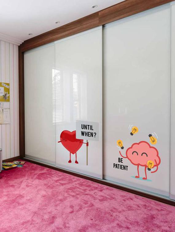 Rawpockets Wall Decals ' Heart and Brain Fight ' Wall stickers (PVC Vinyl) Multicolour - 15733873 - Zoom Image - 3