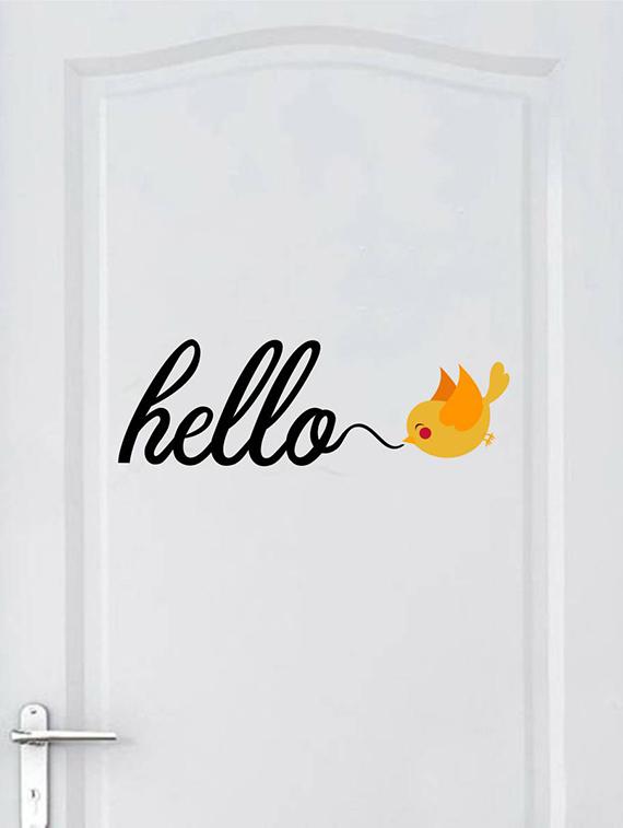 Rawpockets Wall Decals ' Hello Bird ' Wall stickers (PVC Vinyl) Multicolour - 15733874 - Zoom Image - 3