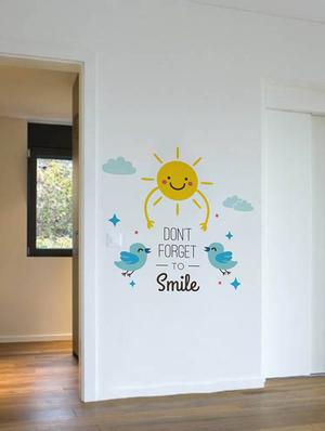 Rawpockets Wall Decals ' Don't Forget To Smile ' Wall stickers (PVC Vinyl) Multicolour - 15733875 - Standard Image - 3