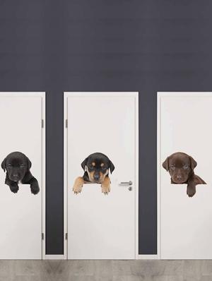 Rawpockets Wall Decals ' Living Room Dog Pose ' Wall stickers (PVC Vinyl) Multicolour - 15733881 - Standard Image - 3