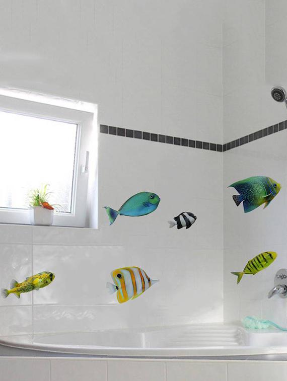 Rawpockets Wall Decals ' Colorful Fish ' Wall stickers (PVC Vinyl) Multicolour - 15733885 - Zoom Image - 3