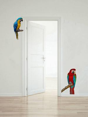 Rawpockets Wall Decals ' Green Wing Macaw Parrot ' Wall stickers (PVC Vinyl) Multicolour - 15733887 - Standard Image - 3