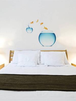 Rawpockets Wall Decals ' Bed Room Fish Pot ' Wall stickers (PVC Vinyl) Multicolour - 15733892 - Standard Image - 3