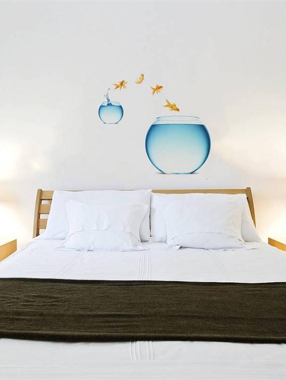 Rawpockets Wall Decals ' Bed Room Fish Pot ' Wall stickers (PVC Vinyl) Multicolour - 15733892 - Zoom Image - 3