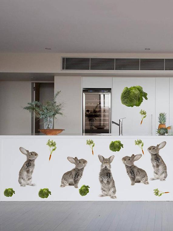 Rawpockets Wall Decals ' Living Room Rabbit Dream ' Wall stickers (PVC Vinyl) Multicolour - 15733894 - Zoom Image - 3