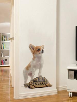 Rawpockets Wall Decals ' Dog and Tortoise ' Wall stickers (PVC Vinyl) Multicolour - 15733898 - Standard Image - 3