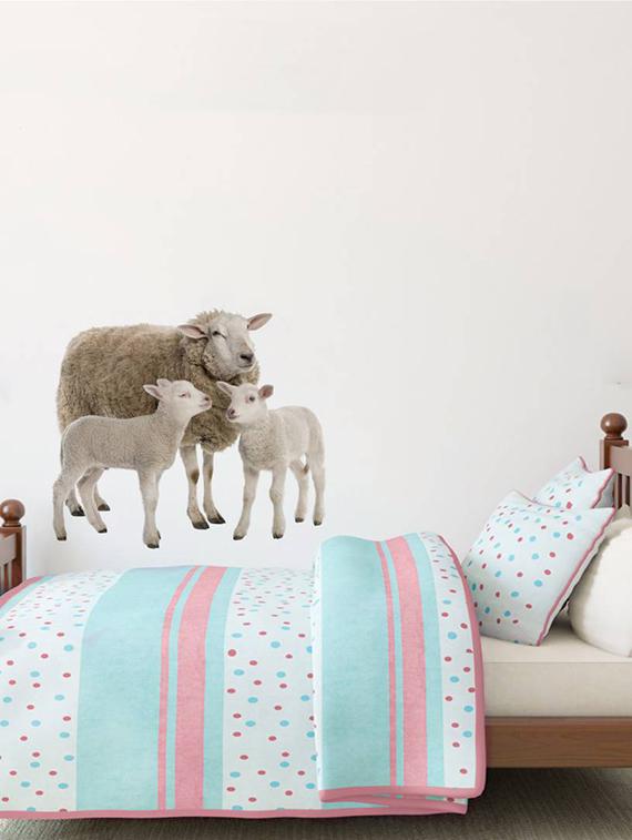 Rawpockets Wall Decals ' Sheep Family ' Wall stickers (PVC Vinyl) Multicolour - 15733905 - Zoom Image - 3