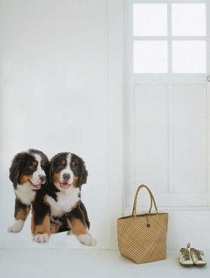 Rawpockets Wall Decals ' Cute Pair Dog ' Wall stickers (PVC Vinyl) Multicolour - 15733909 - Standard Image - 3