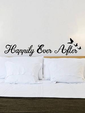 Rawpockets Wall Decals ' Happily Ever After Quote ' Wall stickers (PVC Vinyl) Multicolour - 15733915 - Standard Image - 3