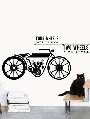Rawpockets Wall Decals ' Four Wheels Two Wheels ' Wall stickers (PVC Vinyl) Multicolour - 15733916 - Standard Image - 3