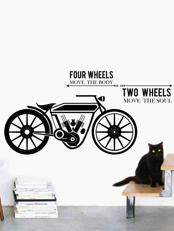 Rawpockets Wall Decals ' Four Wheels Two Wheels ' Wall stickers (PVC Vinyl) Multicolour - 15733916 - Zoom Image - 3