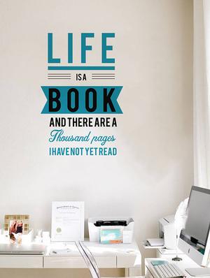 Rawpockets Wall Decals ' Life is a Book Quote ' Wall stickers (PVC Vinyl) Multicolour - 15733919 - Standard Image - 3