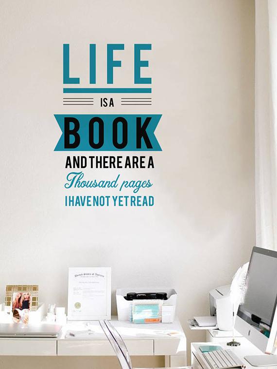Rawpockets Wall Decals ' Life is a Book Quote ' Wall stickers (PVC Vinyl) Multicolour - 15733919 - Zoom Image - 3