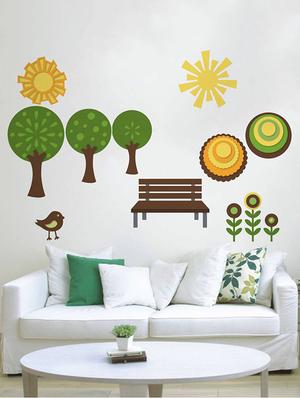 Rawpockets Wall Decals ' Natural Park ' Wall stickers (PVC Vinyl) Multicolour - 15733928 - Standard Image - 3