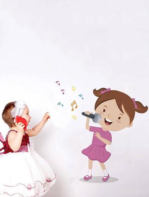 Rawpockets Wall Decals ' Girl Singing Songs ' Wall stickers (PVC Vinyl) Multicolour - 15733931 - Standard Image - 3