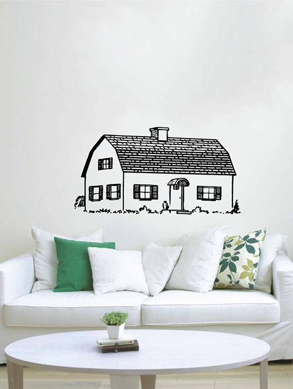 Rawpockets Wall Decals ' Beautiful Village House ' Wall stickers (PVC Vinyl) Multicolour - 15733933 - Zoom Image - 3