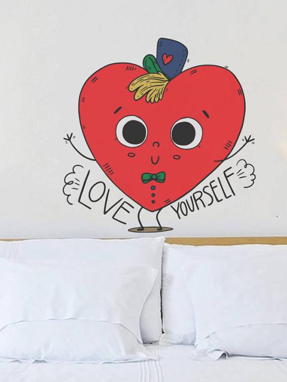 Rawpockets Wall Decals ' Love Yourself Funny Typography ' Wall stickers (PVC Vinyl) Multicolour - 15733935 - Zoom Image - 3